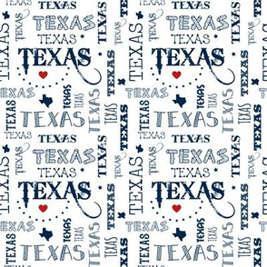 Texas Words Blue