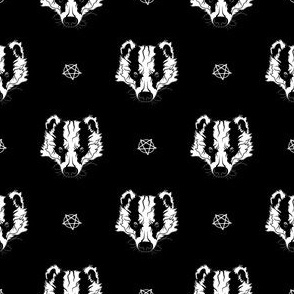 badger badgers animal forest black metal white staggered portrait head face corpsepaint pentagram pentacle furry friend makeup cute gothic goth scandinavia dark child spooky corpse paint painting makeup alternative baby children apparel music extreme punk