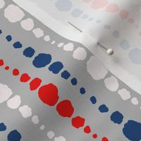 Small scale Independence Day tricolor red white and blue - organic polka dots for holiday apparel, 4th of July celebration, summer table linen, tote bags, pillows 