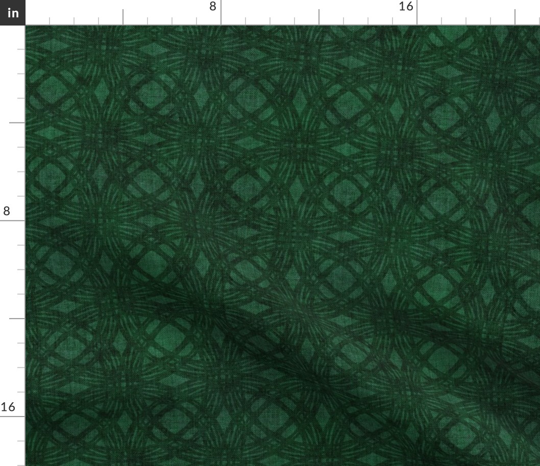 Simple Circles on Coarse Linen in Deep Emerald Green