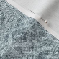 Simple Circles on Coarse Linen in Soft Grey Blue