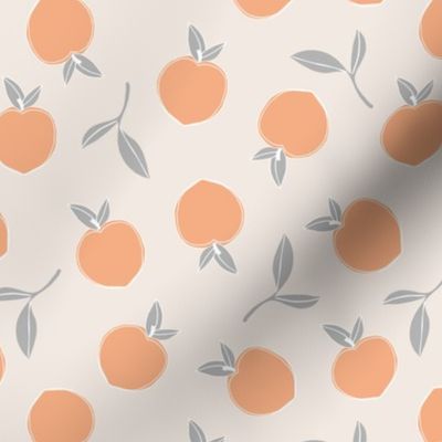 Soft minimalist summer fruit garden nursery blush orange gray neutral