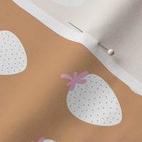 The sweet strawberry garden minimalist fruit boho style nursery caramel burnt orange pink white  