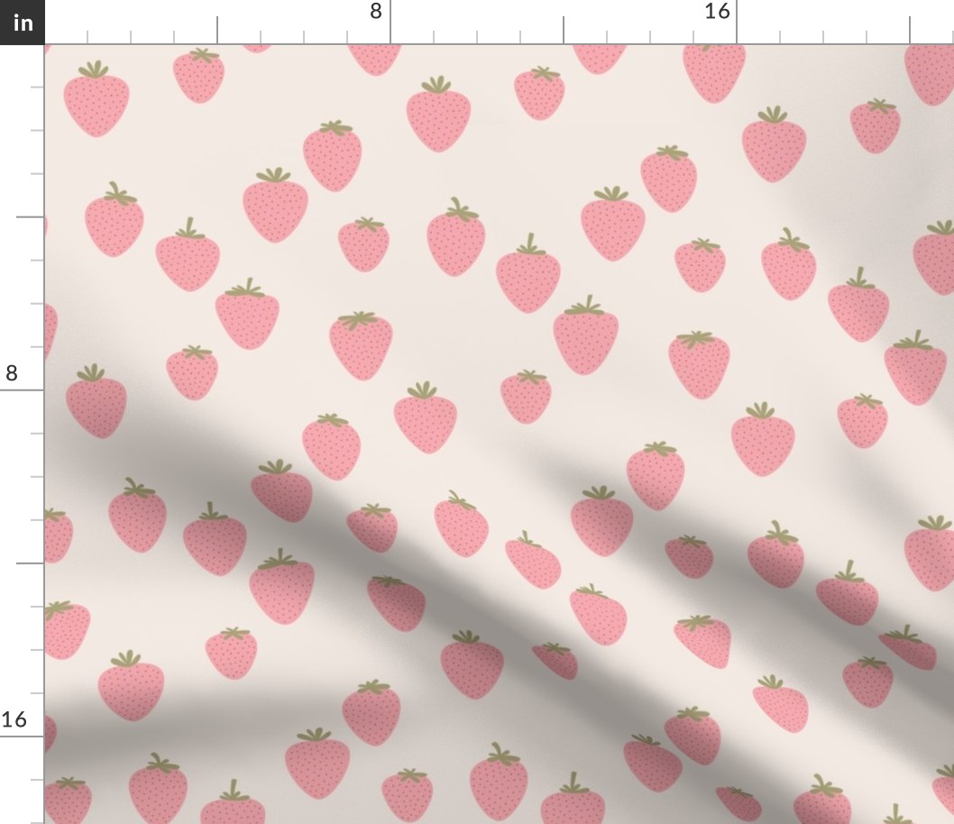 The sweet strawberry garden minimalist fruit boho style nursery blush ivory pink olive green 