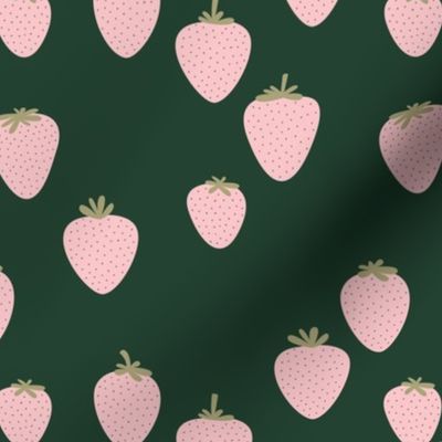 The sweet strawberry garden minimalist fruit boho style nursery forest green mint pink blush