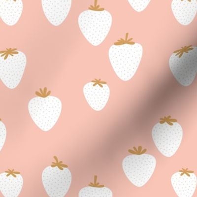 The sweet strawberry garden minimalist fruit boho style nursery blush pink white ochre 