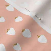 Strawberry flow garden minimalist fruit boho style nursery blush peach white ochre