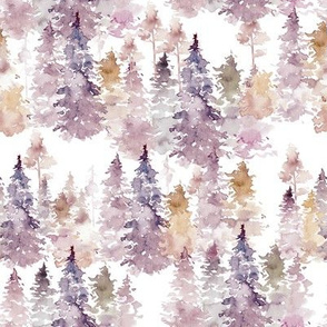 8" WOODLAND TREES in Lilac and Gold