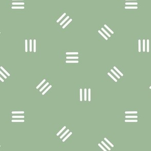 Medium Tossed  Groups of Lines in Sage Green