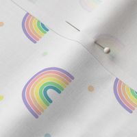 Rainbow pastel Kawaii  baby nursery seamless pattern