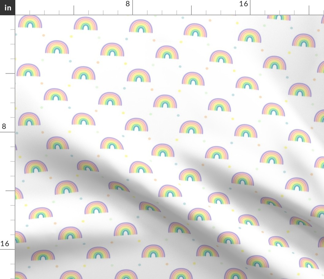 Rainbow pastel Kawaii  baby nursery seamless pattern
