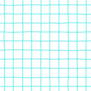 Wobbly grid lines mint blue
