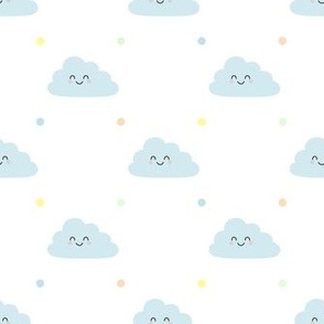 Clouds baby blue cute happy kawaii