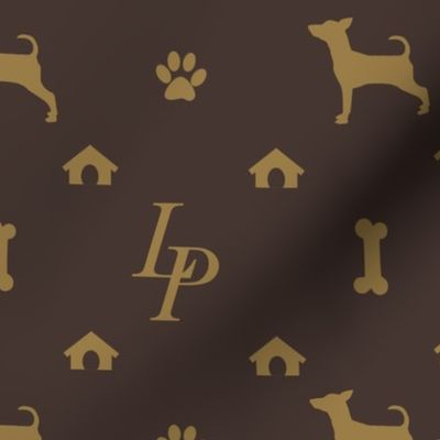 Louis Mini Pinscher Luxury Dog Attire Monogram Pattern