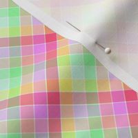 Mini Small Pastel Rainbow Tablecloth Diagonal Check
