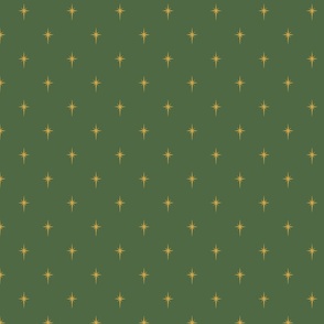  Christmas Faux Gold Foil Star in Fir Tree Green