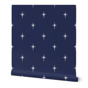 Christmas Faux Silver Foil Star in Midnight Blue
