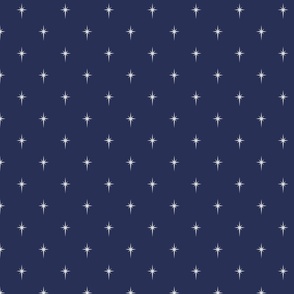 Christmas Faux Silver Foil Star in Midnight Blue