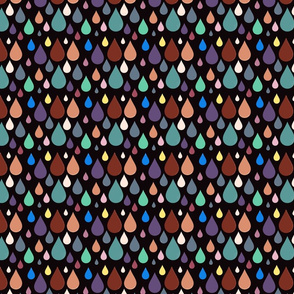 Colorful Raindrops -Black