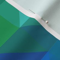 Modern block triangle design in blue and green