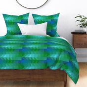 Modern block triangle design in blue and green