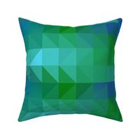 Modern block triangle design in blue and green