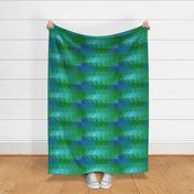 Modern block triangle design in blue and green