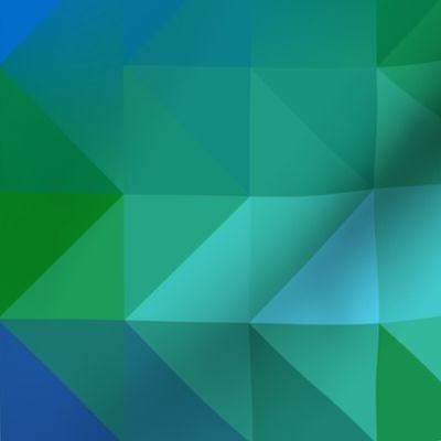 Modern block triangle design in blue and green