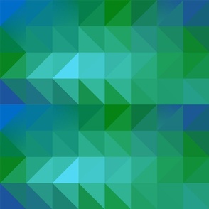 Modern block triangle design in blue and green