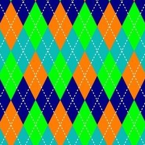 argyle green orange blue