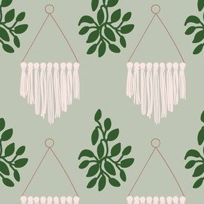 Boho Macrame Wall Hanging in Sage Green