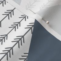 rotated teal, gray, mint, and arrows wholecloth