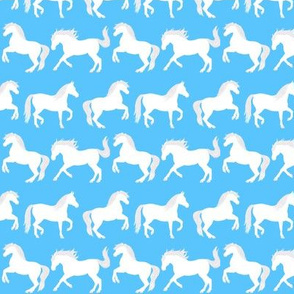 White Horses on Blue