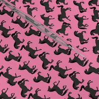 Black Horses on Pink