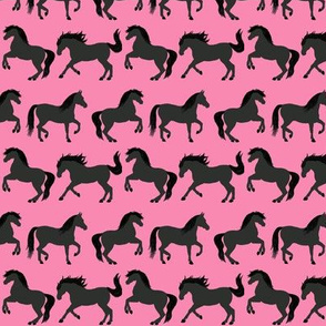 Black Horses on Pink