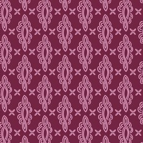 Small Purple Lavender Burgundy Boho Block Print