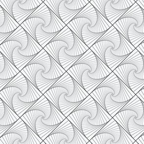 Isometric Twisted Squares Black and Off White Background