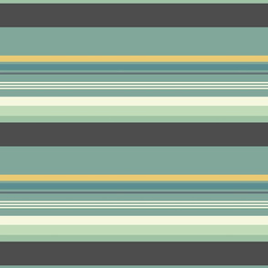 Green Stripe Art Nouveau Horizontal