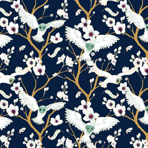 Cherry Blossom Plumage Navy