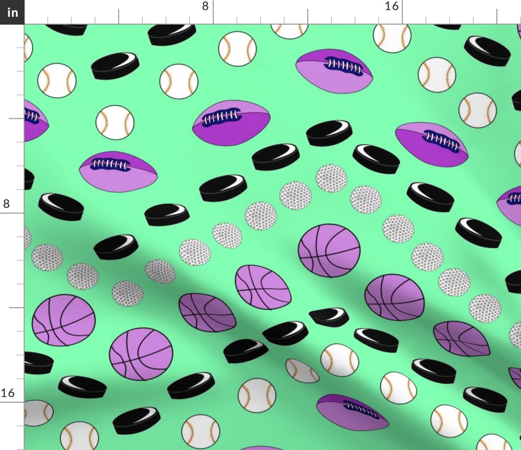 ball and puck chevron purple and green
