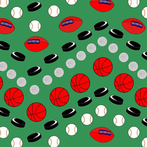ball and puck chevron red and green