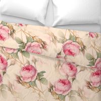 Pink roses,vintage flowers pattern 