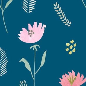 Wild Flowers in blue - Large Scale