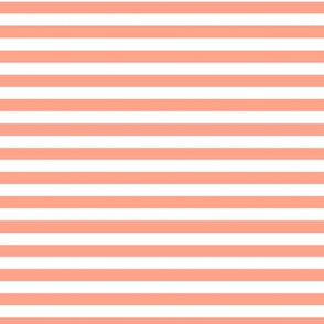 Peach Bengal Stripe Pattern Horizontal in White