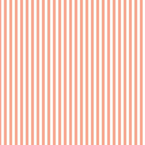Small Peach Bengal Stripe Pattern Vertical in White