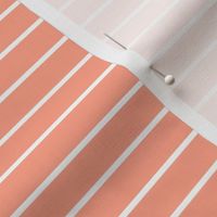 Peach Pin Stripe Pattern Horizontal in White