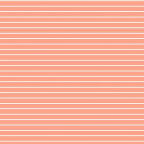 Small Peach Pin Stripe Pattern Horizontal in White