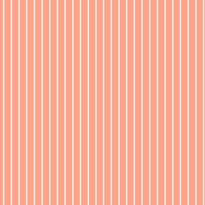 Small Peach Pin Stripe Pattern Vertical in White