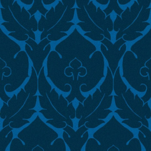 simple Renaissance damask, Prussian blue