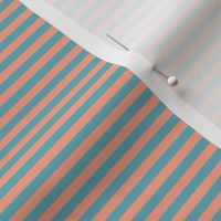 Small Peach Bengal Stripe Pattern Horizontal in Aqua